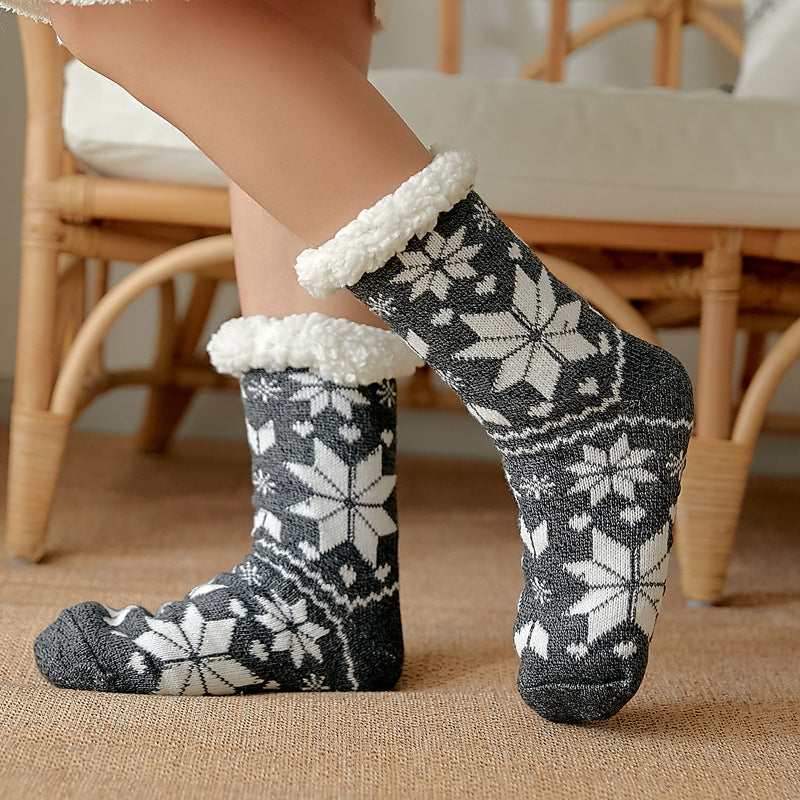 Female Warm-keeping Socks Christmas Room Socks Snow Socks Home Sleeping Socks