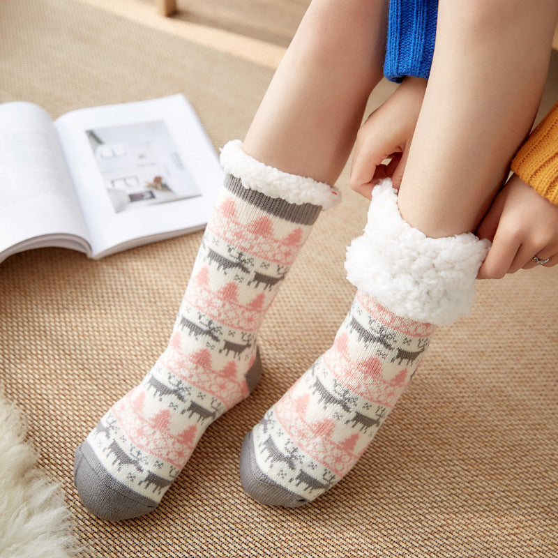 Female Warm-keeping Socks Christmas Room Socks Snow Socks Home Sleeping Socks