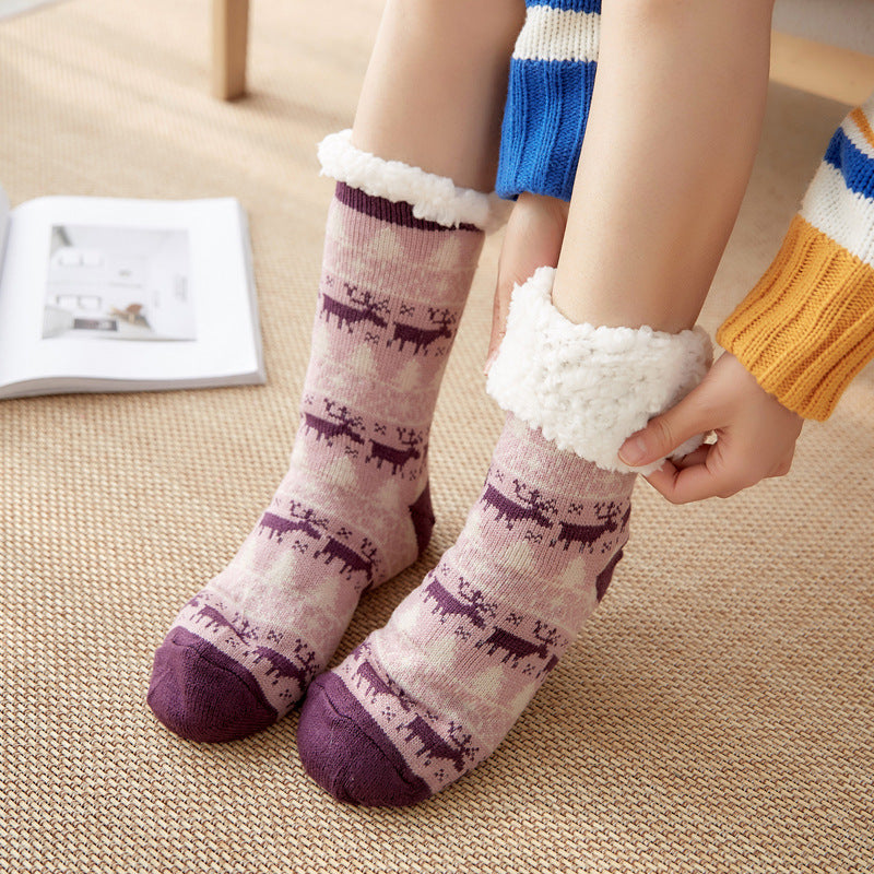 Female Warm-keeping Socks Christmas Room Socks Snow Socks Home Sleeping Socks
