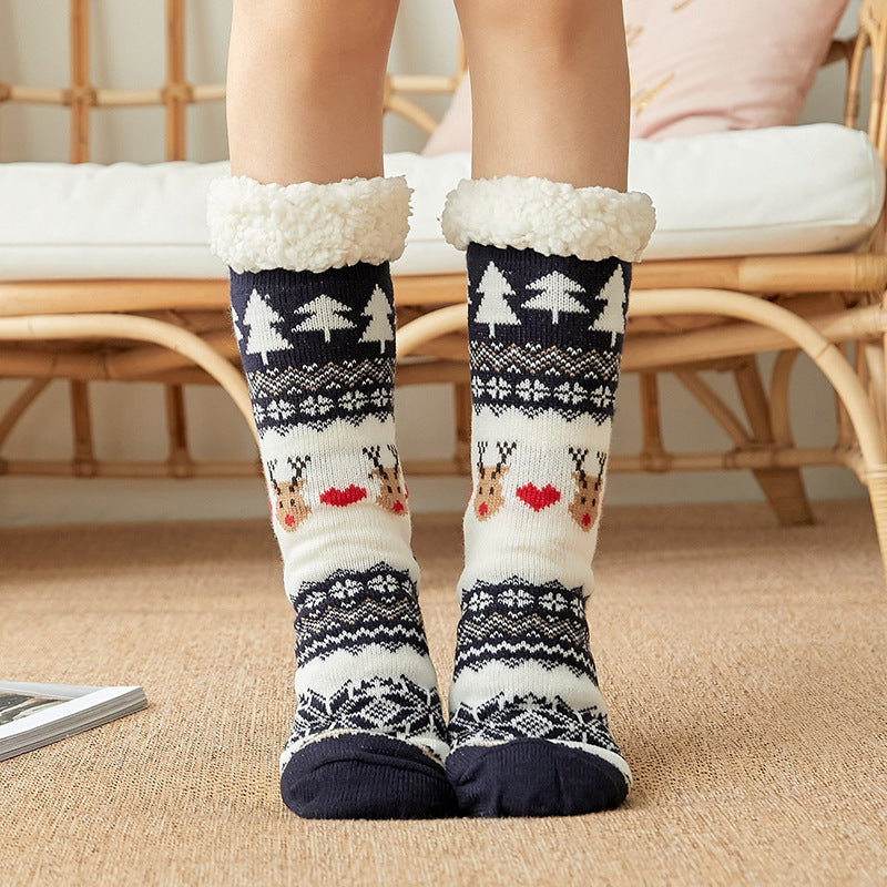 Female Warm-keeping Socks Christmas Room Socks Snow Socks Home Sleeping Socks
