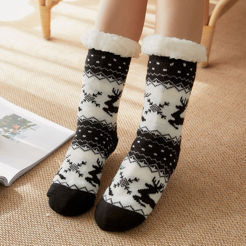Female Warm-keeping Socks Christmas Room Socks Snow Socks Home Sleeping Socks