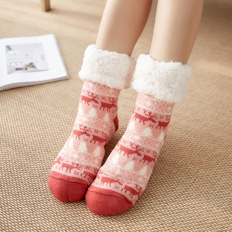 Female Warm-keeping Socks Christmas Room Socks Snow Socks Home Sleeping Socks