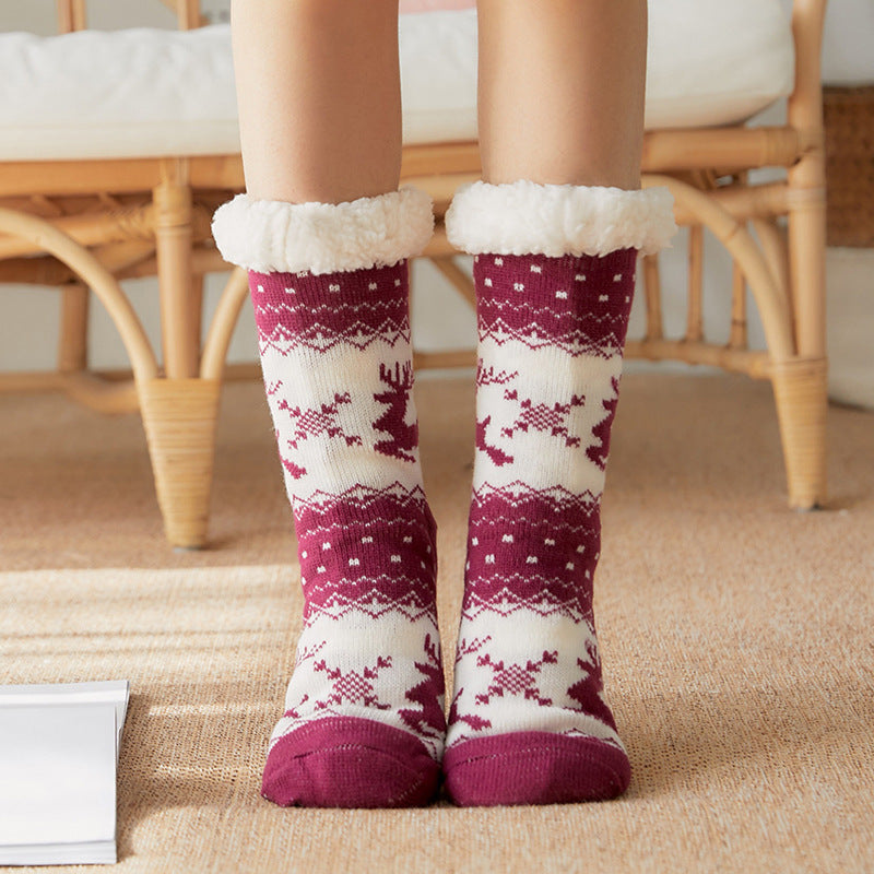 Female Warm-keeping Socks Christmas Room Socks Snow Socks Home Sleeping Socks